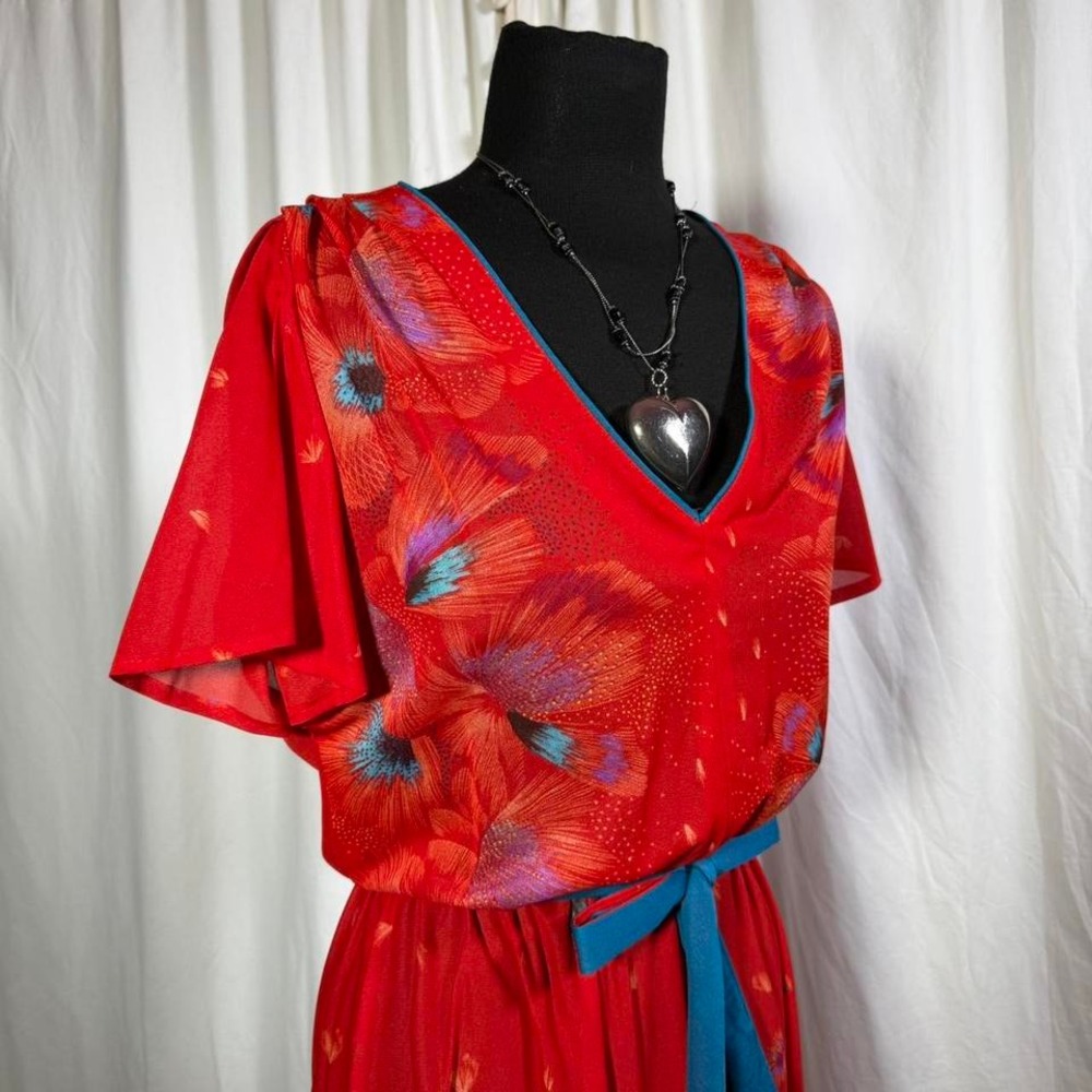 Vintage Trolley Car Sheer Floral Dress – Women's S/M - Picture 3 of 7